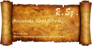 Rocskay Szalárd névjegykártya